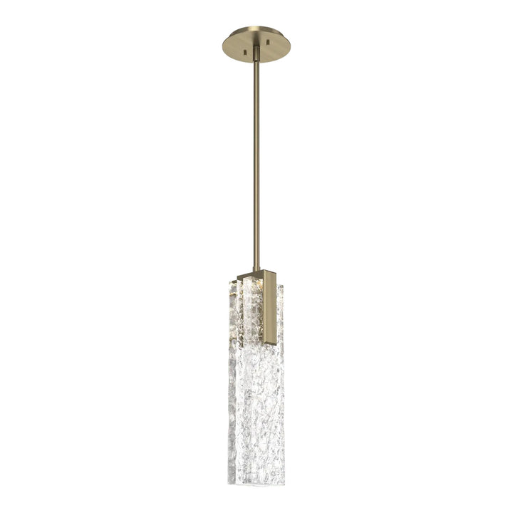 Glacier Pendant by Hammerton Studio in Heritage Brass with Clear Cast glass