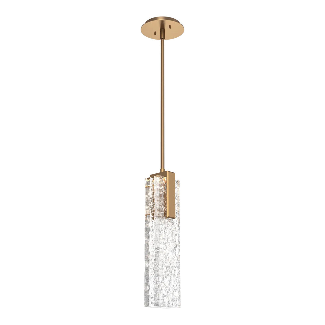 Glacier Pendant by Hammerton Studio in Novel Brass with Clear Cast glass