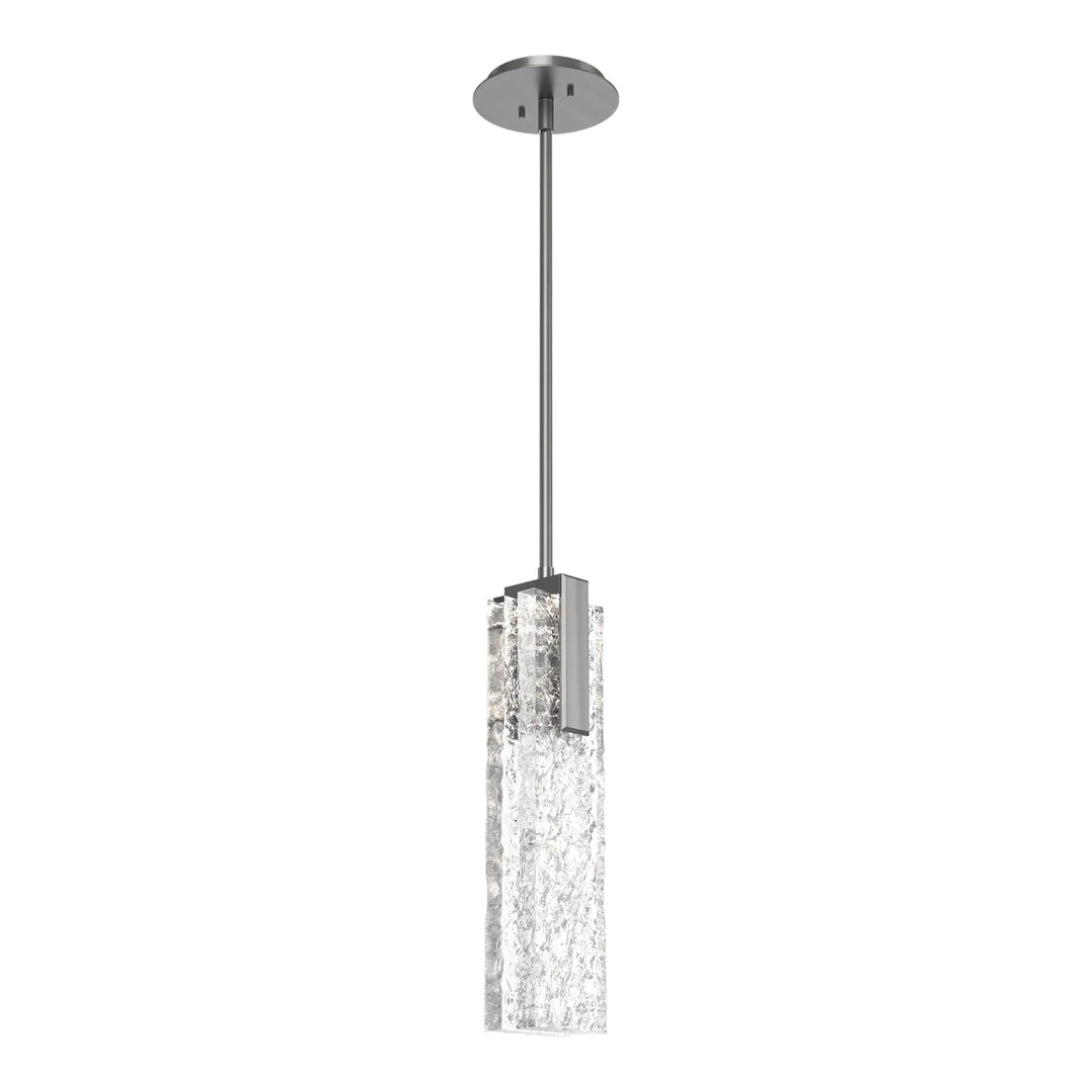 Glacier Pendant by Hammerton Studio in Satin Nickel with Clear Cast glass