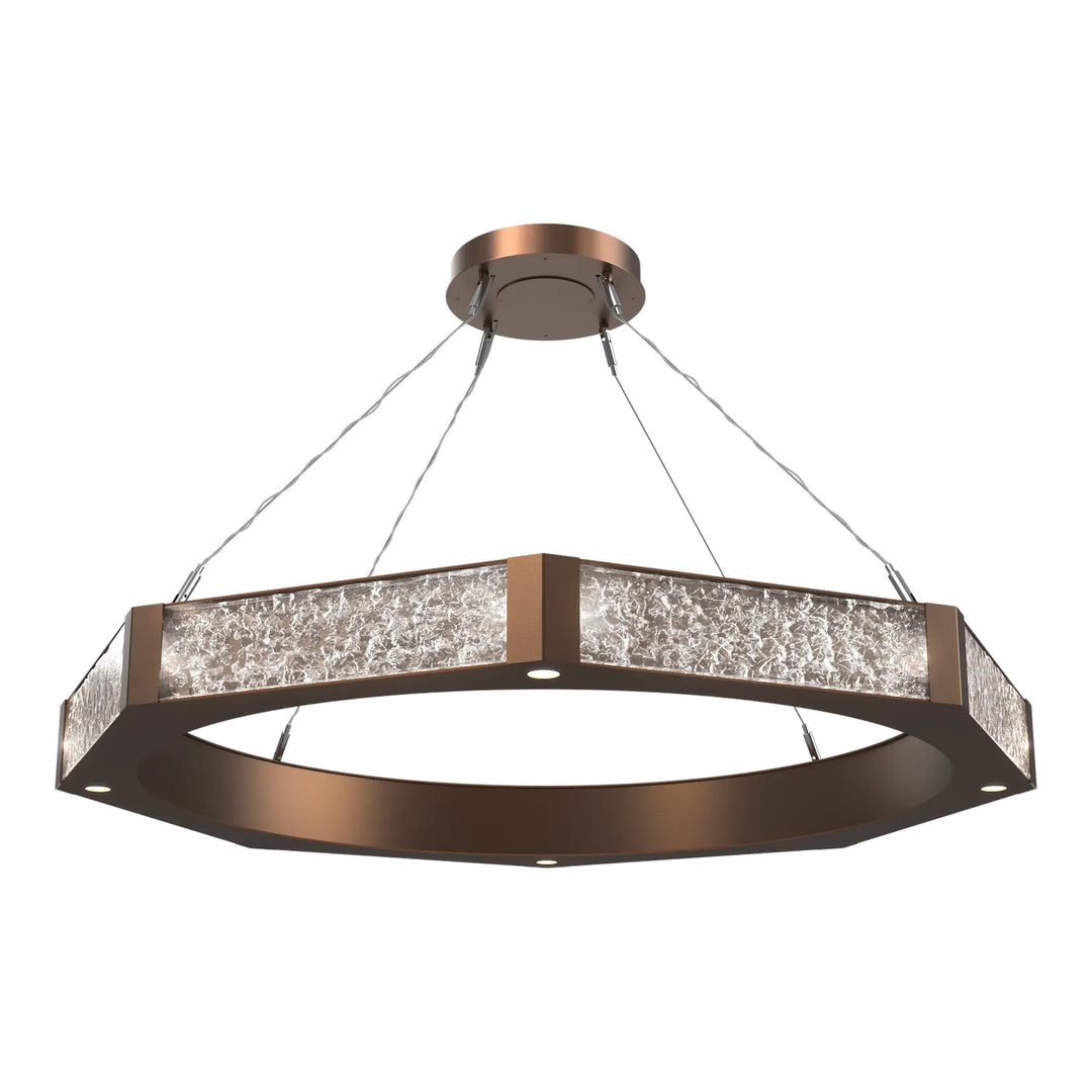 Glacier Ring Chandelier by Hammerton Studio Large in Burnished Bronze with Clear Cast glass