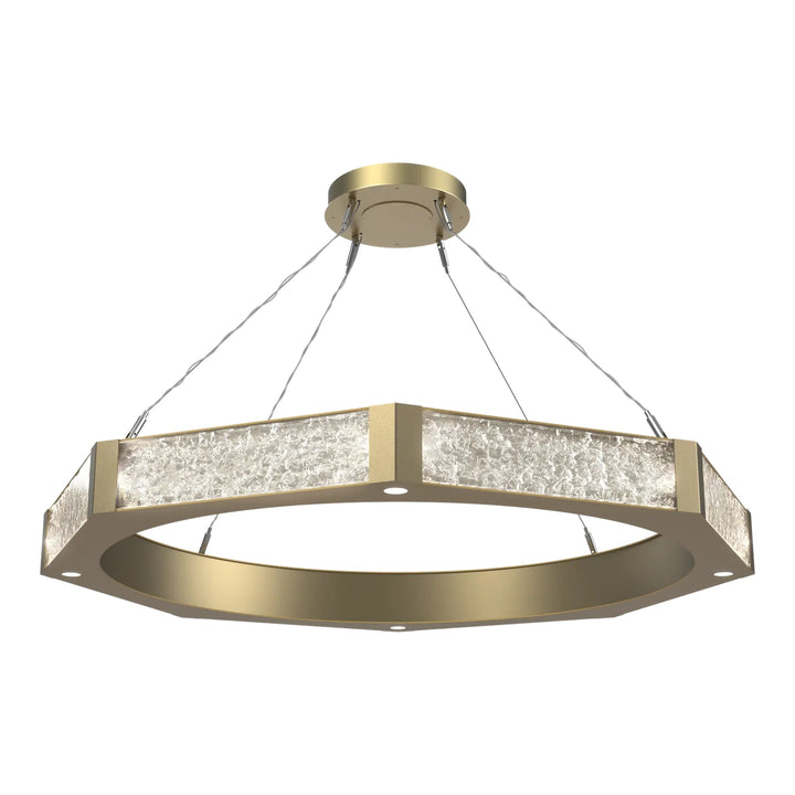 Glacier Ring Chandelier by Hammerton Studio Large in Gilded Brass with Clear Cast glass