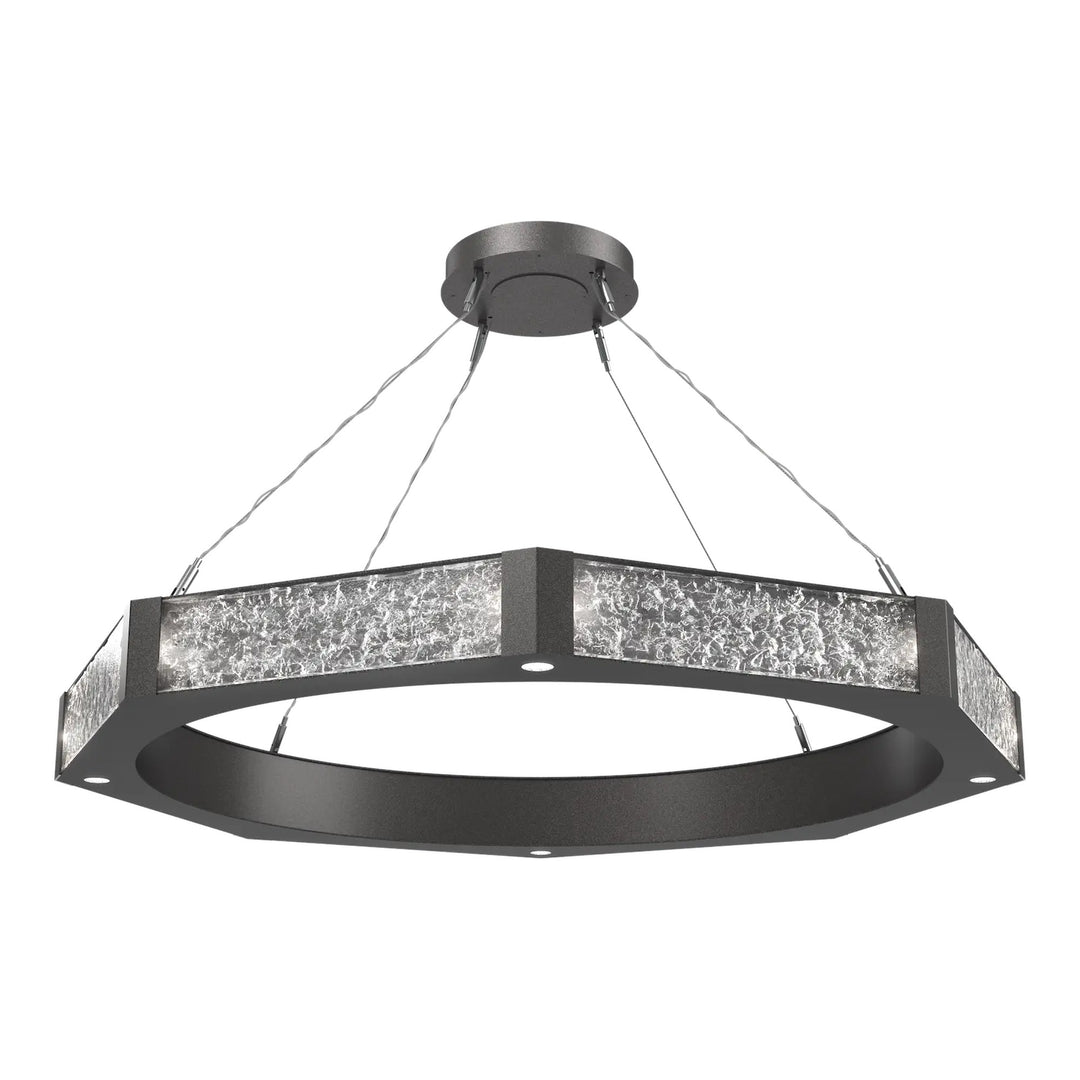 Glacier Ring Chandelier by Hammerton Studio Large in Graphite with Clear Cast glass