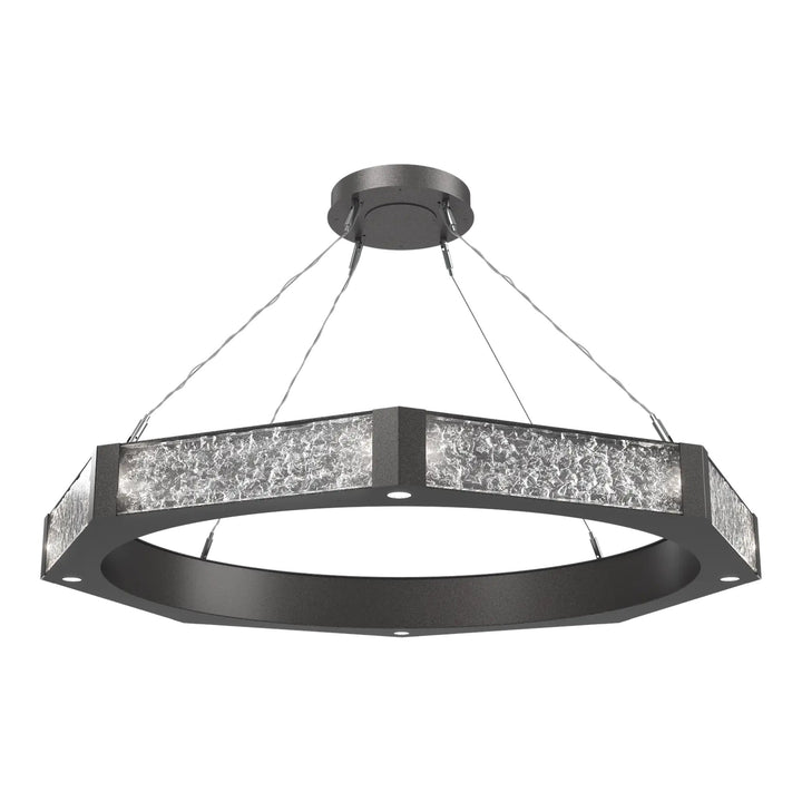 Glacier Ring Chandelier by Hammerton Studio Large in Graphite with Clear Cast glass