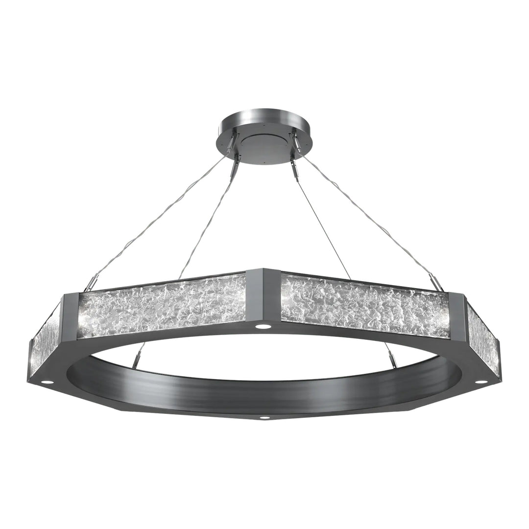 Glacier Ring Chandelier by Hammerton Studio Large in Gunmetal with Clear Cast glass