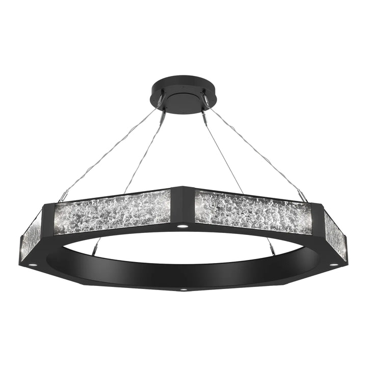 Glacier Ring Chandelier by Hammerton Studio Large in Matte Black with Clear Cast glass