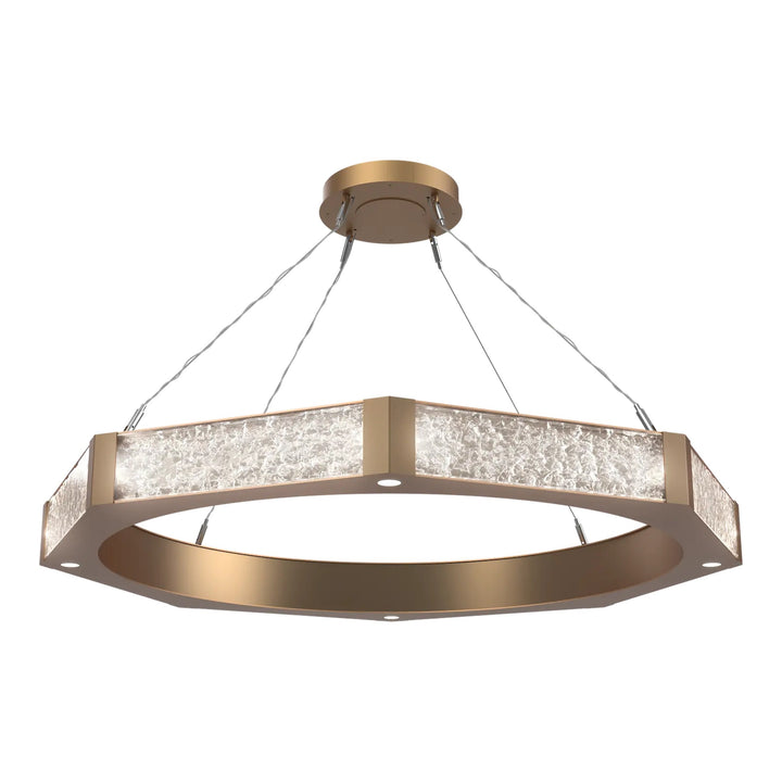 Glacier Ring Chandelier by Hammerton Studio Large in Novel Brass with Clear Cast glass