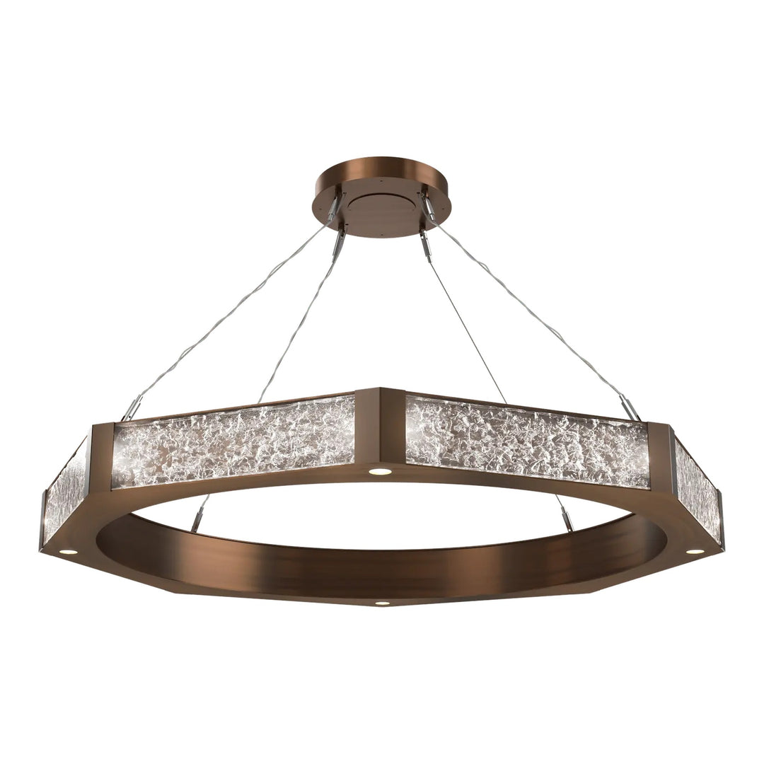 Glacier Ring Chandelier by Hammerton Studio Large in Oil-Rubbed Bronze with Clear Cast glass