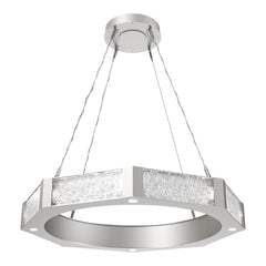 Glacier Ring Chandelier by Hammerton Studio Medium in Beige Silver with Clear Cast glass