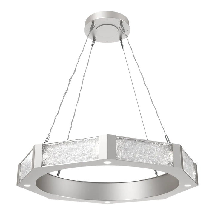 Glacier Ring Chandelier by Hammerton Studio Medium in Beige Silver with Clear Cast glass