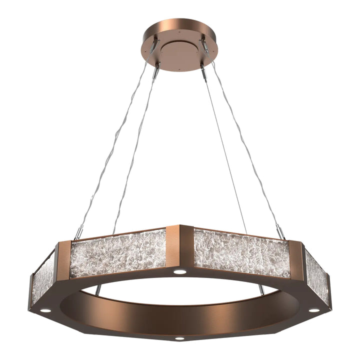 Glacier Ring Chandelier by Hammerton Studio Medium in Burnished Bronze with Clear Cast glass
