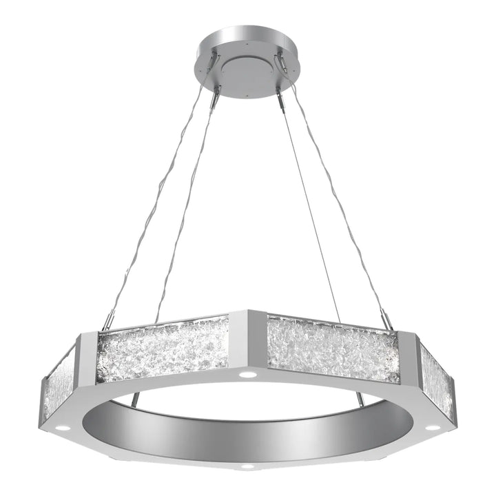 Glacier Ring Chandelier by Hammerton Studio Medium in Classic Silver with Clear Cast glass