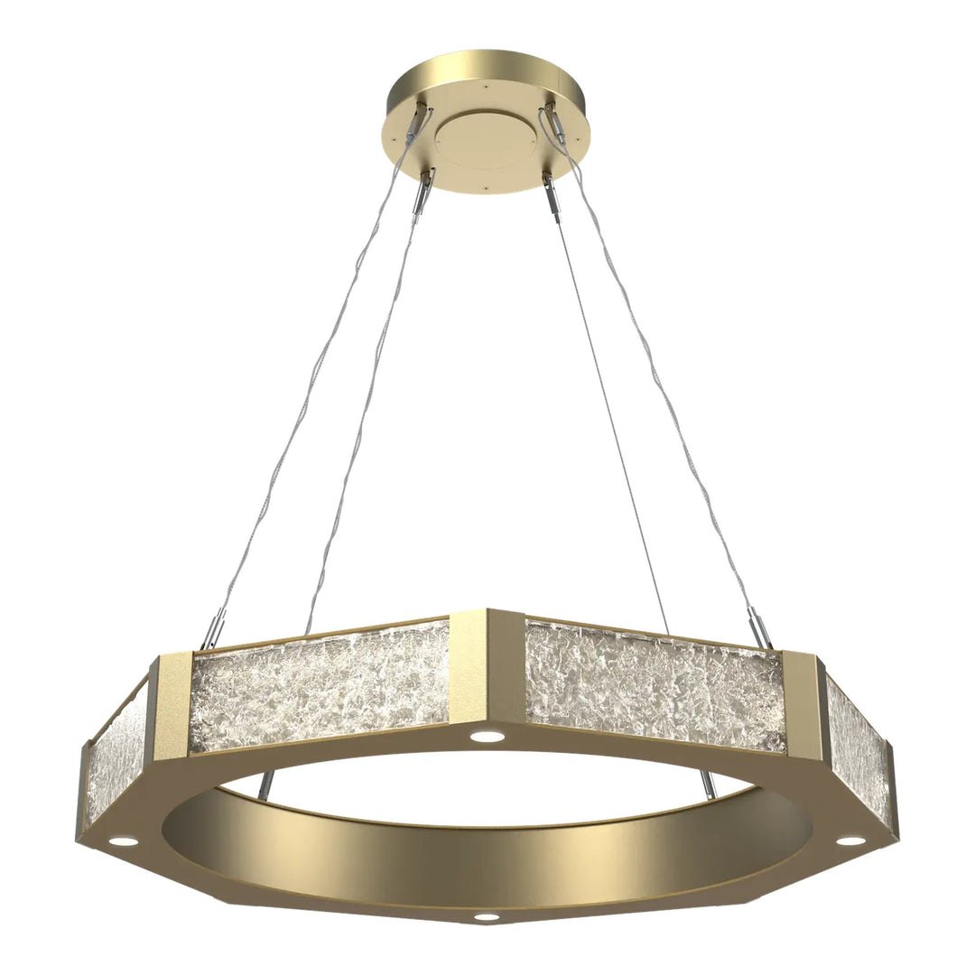 Glacier Ring Chandelier by Hammerton Studio Medium in Gilded Brass with Clear Cast glass
