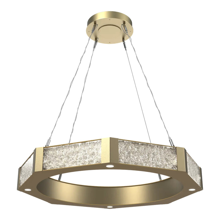 Glacier Ring Chandelier by Hammerton Studio Medium in Gilded Brass with Clear Cast glass