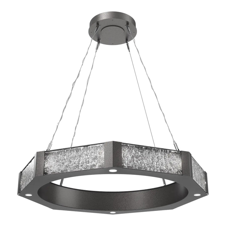 Glacier Ring Chandelier by Hammerton Studio Medium in Graphite with Clear Cast glass