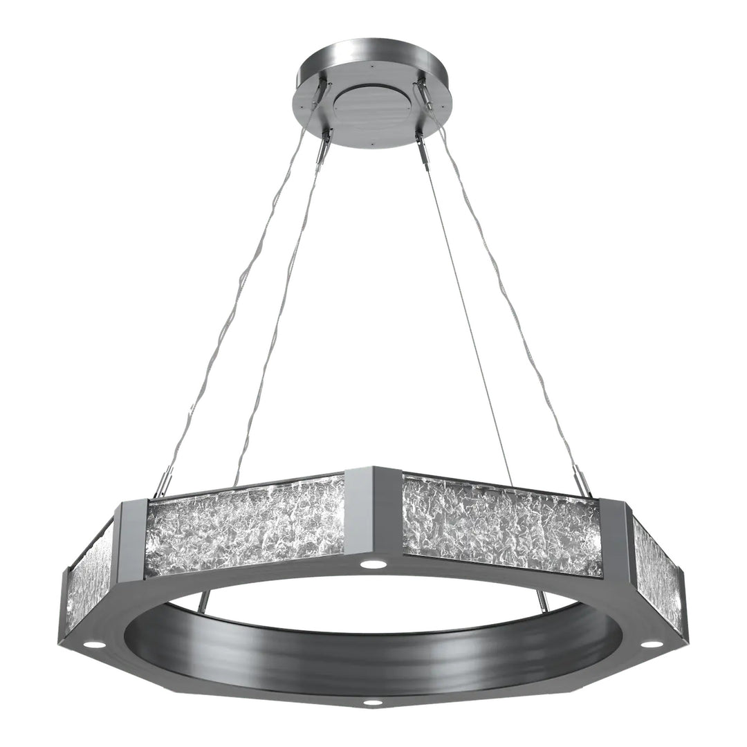 Glacier Ring Chandelier by Hammerton Studio Medium in Gunmetal with Clear Cast glass
