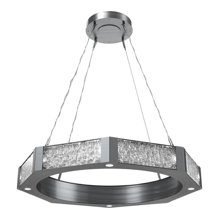 Glacier Ring Chandelier by Hammerton Studio Medium in Gunmetal with Clear Cast glass