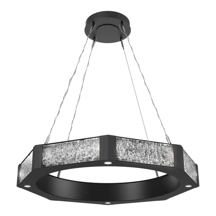 Glacier Ring Chandelier by Hammerton Studio Medium in Matte Black with Clear Cast glass