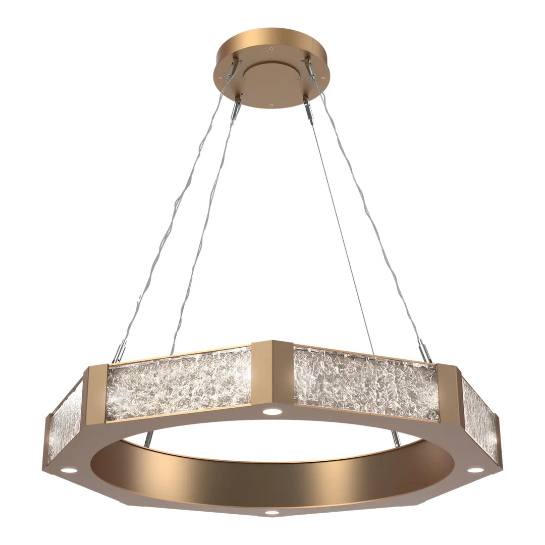 Glacier Ring Chandelier by Hammerton Studio Medium in Novel Brass with Clear Cast glass
