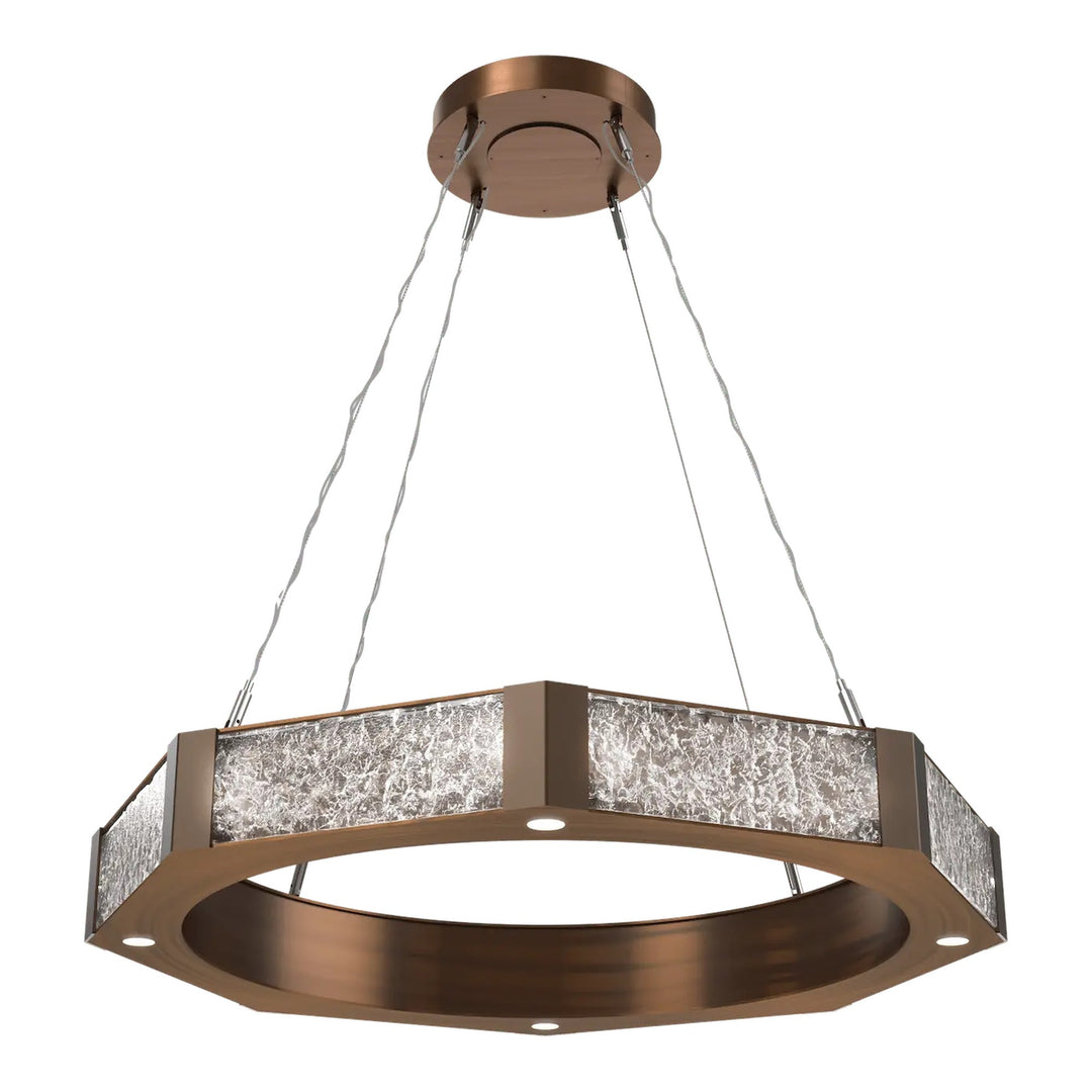 Glacier Ring Chandelier by Hammerton Studio Medium in Oil-Rubbed Bronze with Clear Cast glass