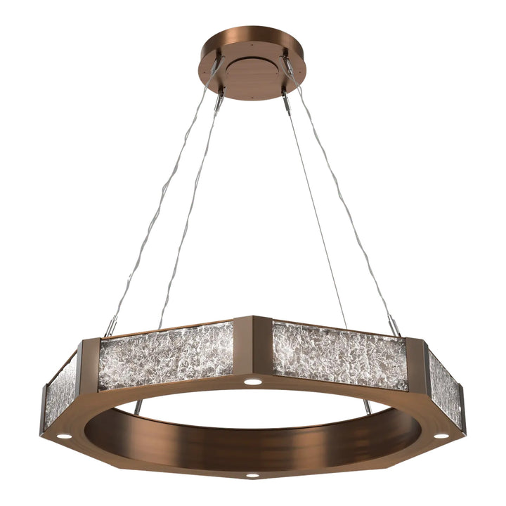 Glacier Ring Chandelier by Hammerton Studio Medium in Oil-Rubbed Bronze with Clear Cast glass
