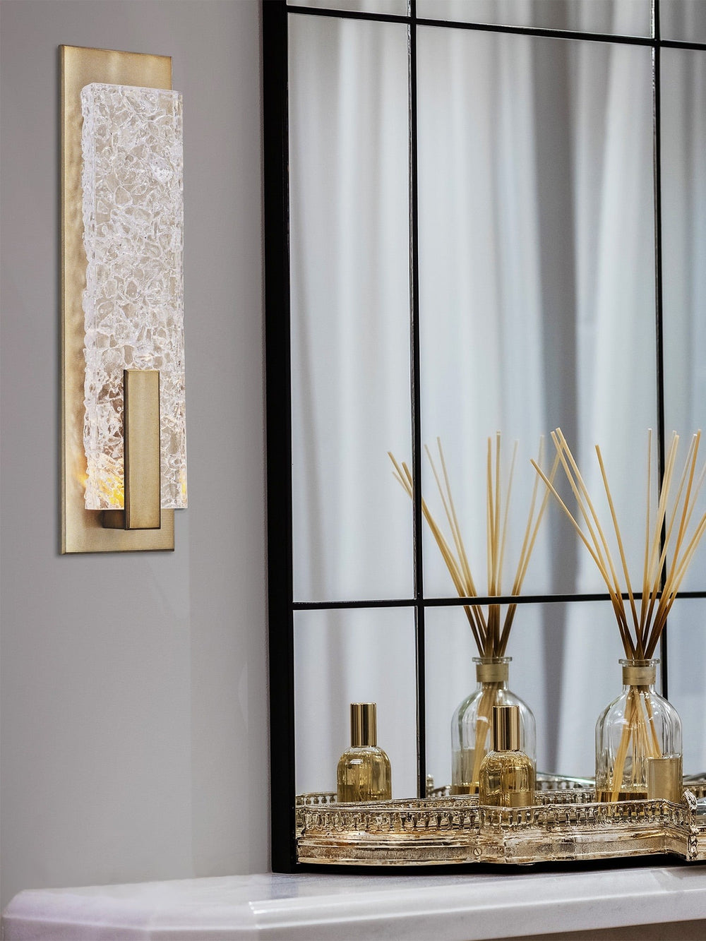 Glacier Sconce by Hammerton Studio in a styled interior