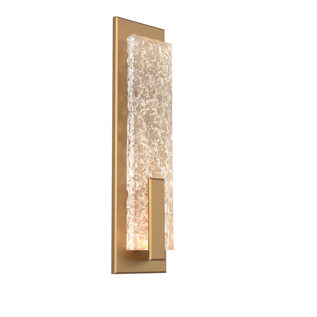 Glacier Sconce by Hammerton Studio in Novel Brass with Clear Cast glass