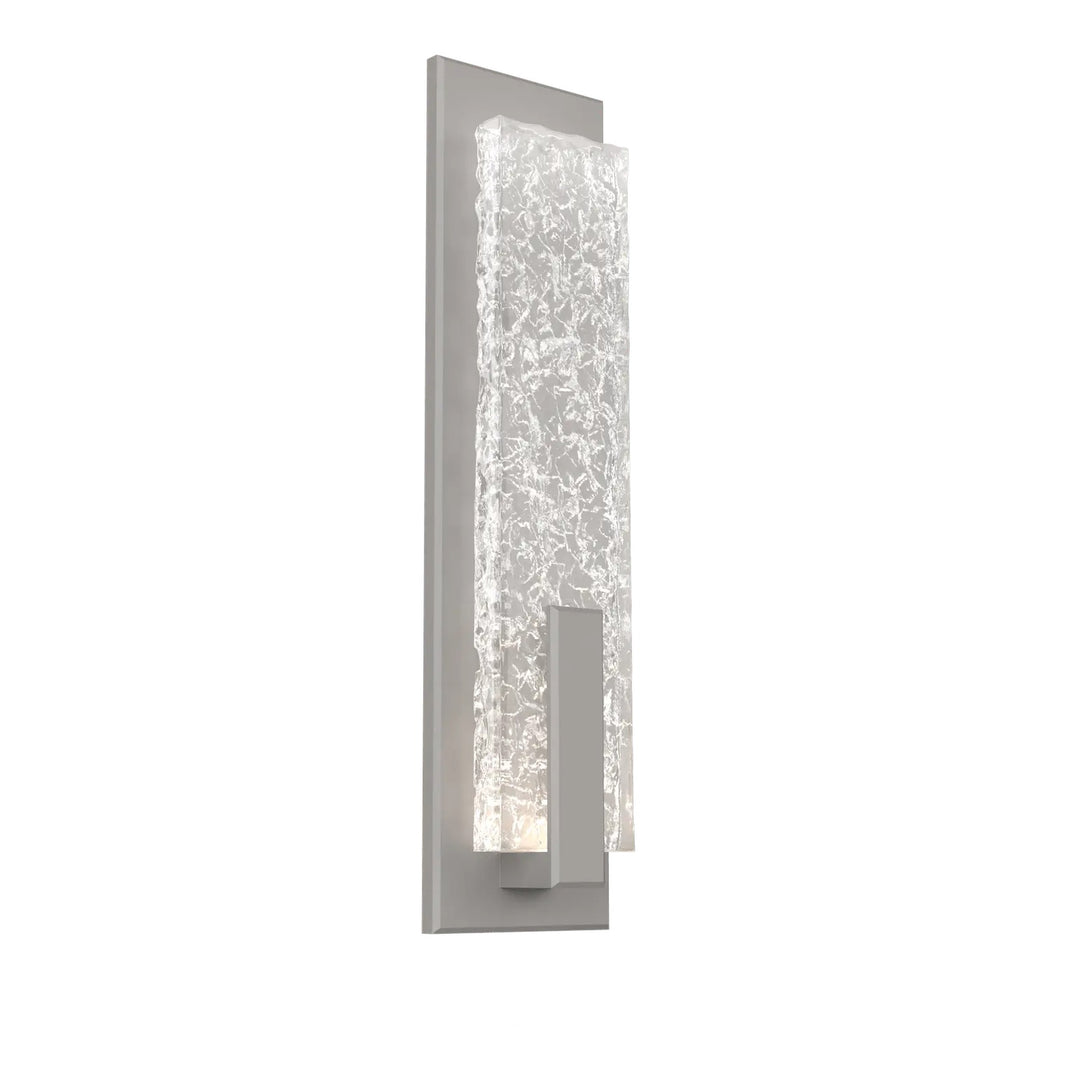 Glacier Sconce by Hammerton Studio in Beige Silver with Clear Cast glass