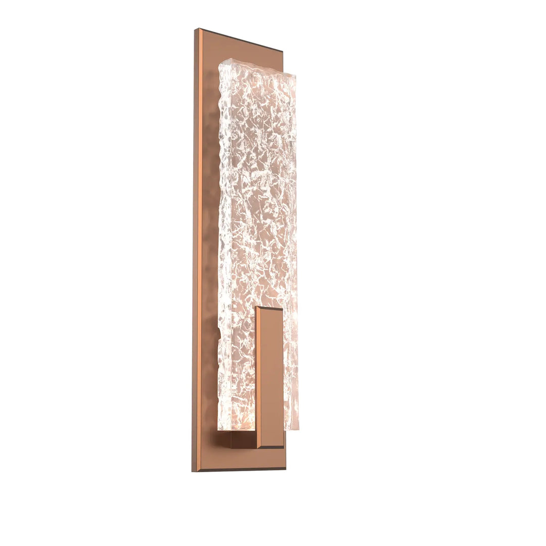 Glacier Sconce by Hammerton Studio in Burnished Bronze with Clear Cast glass