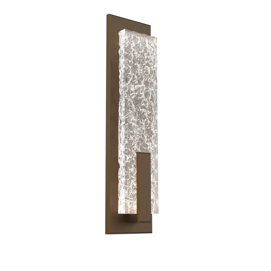 Glacier Sconce by Hammerton Studio in Flat Bronze with Clear Cast glass