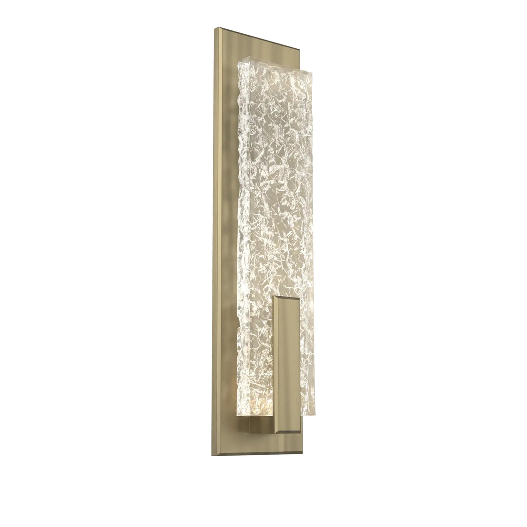 Glacier Sconce by Hammerton Studio in Heritage Brass with Clear Cast glass