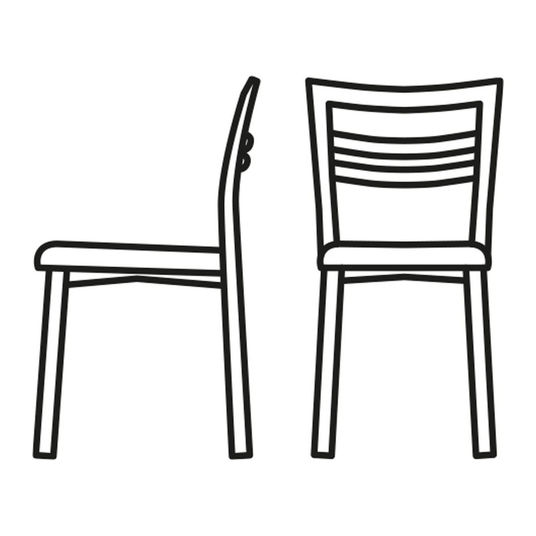 Go! Dining Chair by Connubia line drawing