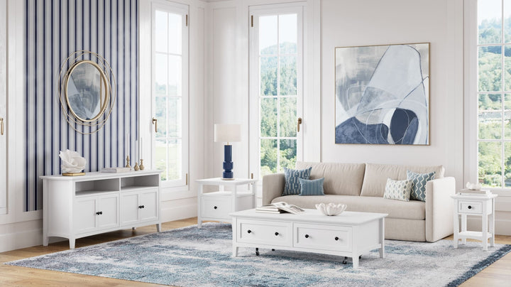 Grace 64" Entertainment Console in Snowfall — lifestyle photo