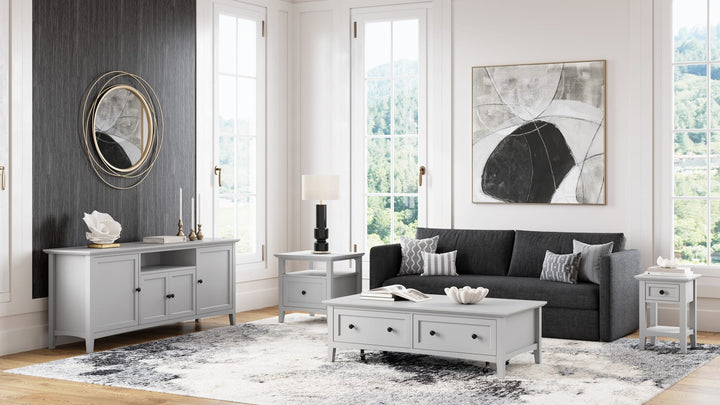 Grace 74" Entertainment Console in Elephant Grey — lifestyle photo