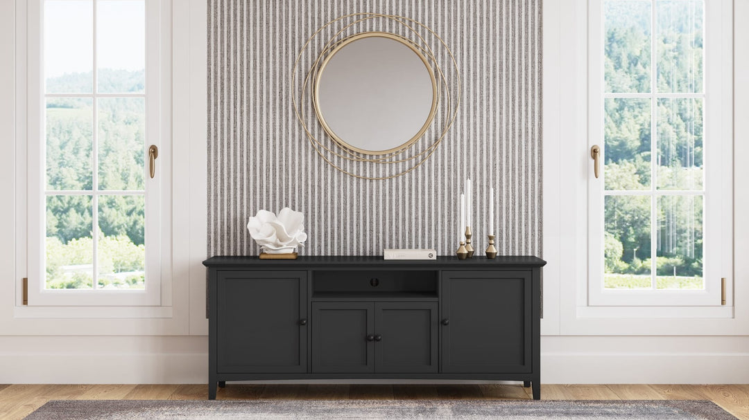 Grace 74" Entertainment Console in Raven — lifestyle photo