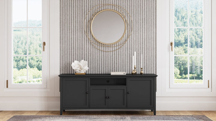 Grace 74" Entertainment Console in Raven — lifestyle photo