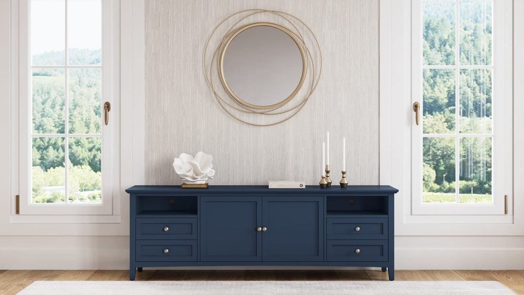 Grace 84" Entertainment Console in Blueberry — lifestyle photo