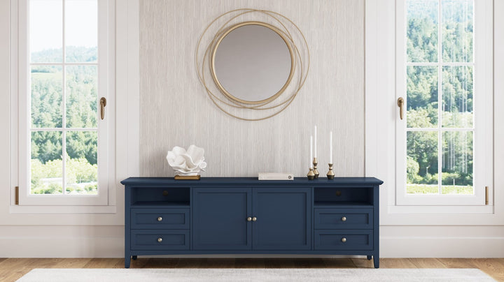 Grace 84" Entertainment Console in Blueberry — lifestyle photo