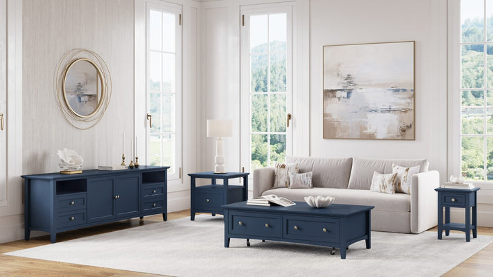 Grace 84" Entertainment Console in Blueberry — lifestyle photo