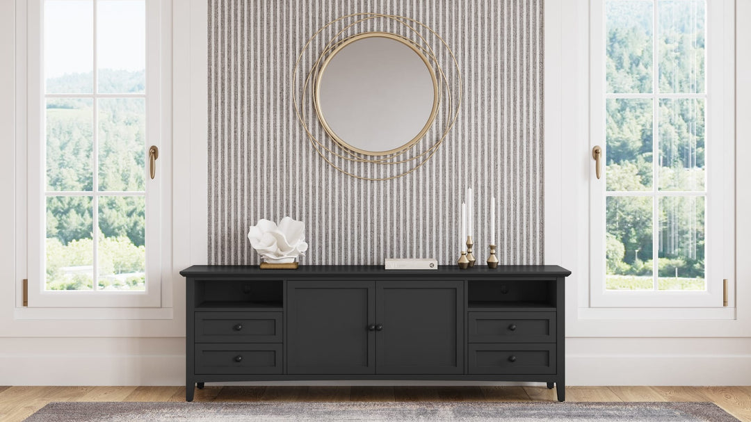 Grace 84" Entertainment Console in Raven — lifestyle photo