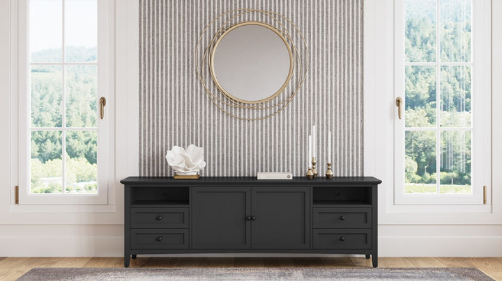 Grace 84" Entertainment Console in Raven — lifestyle photo