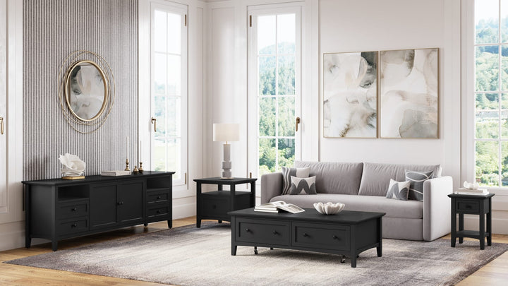 Grace 84" Entertainment Console in Raven — lifestyle photo