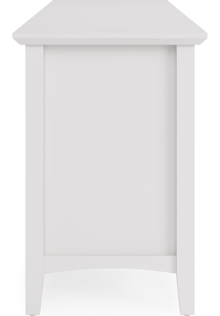 Grace 84" Entertainment Console in Snowfall — product view on a white background