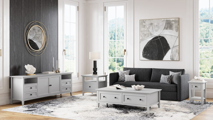Grace Drink Table in Elephant Grey — lifestyle photo