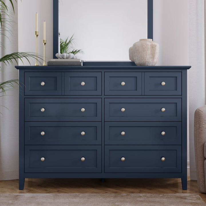Grace Eight Drawer Dresser in Blueberry — styled in a room