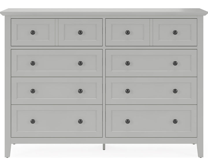 Grace Eight Drawer Dresser in Elephant Grey — on a white background