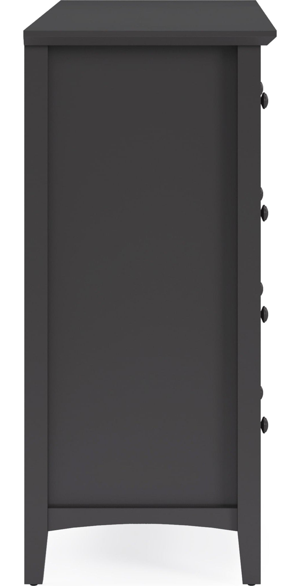 Grace Eight Drawer Dresser in Raven Black — side view