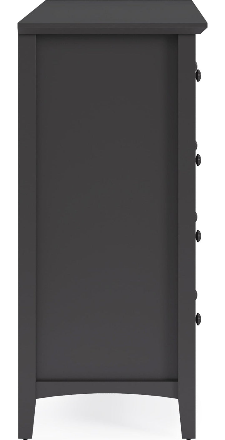 Grace Eight Drawer Dresser in Raven Black — side view