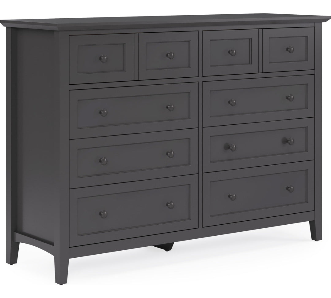 Grace Eight Drawer Dresser in Raven Black — on a white background
