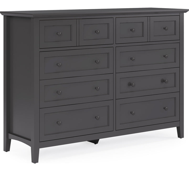 Grace Eight Drawer Dresser in Raven Black — on a white background