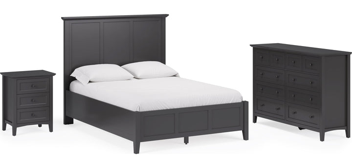 Grace Eight Drawer Dresser in Raven Black — shown with the matching bedroom group (sold separately)
